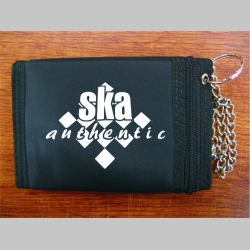 SKA Authentic pevná textilná peňaženka s retiazkou a karabínkou, tlačené logo